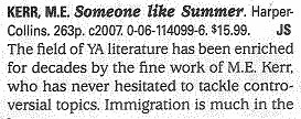 Someone Like Summer Booklist Review 2007 part 1